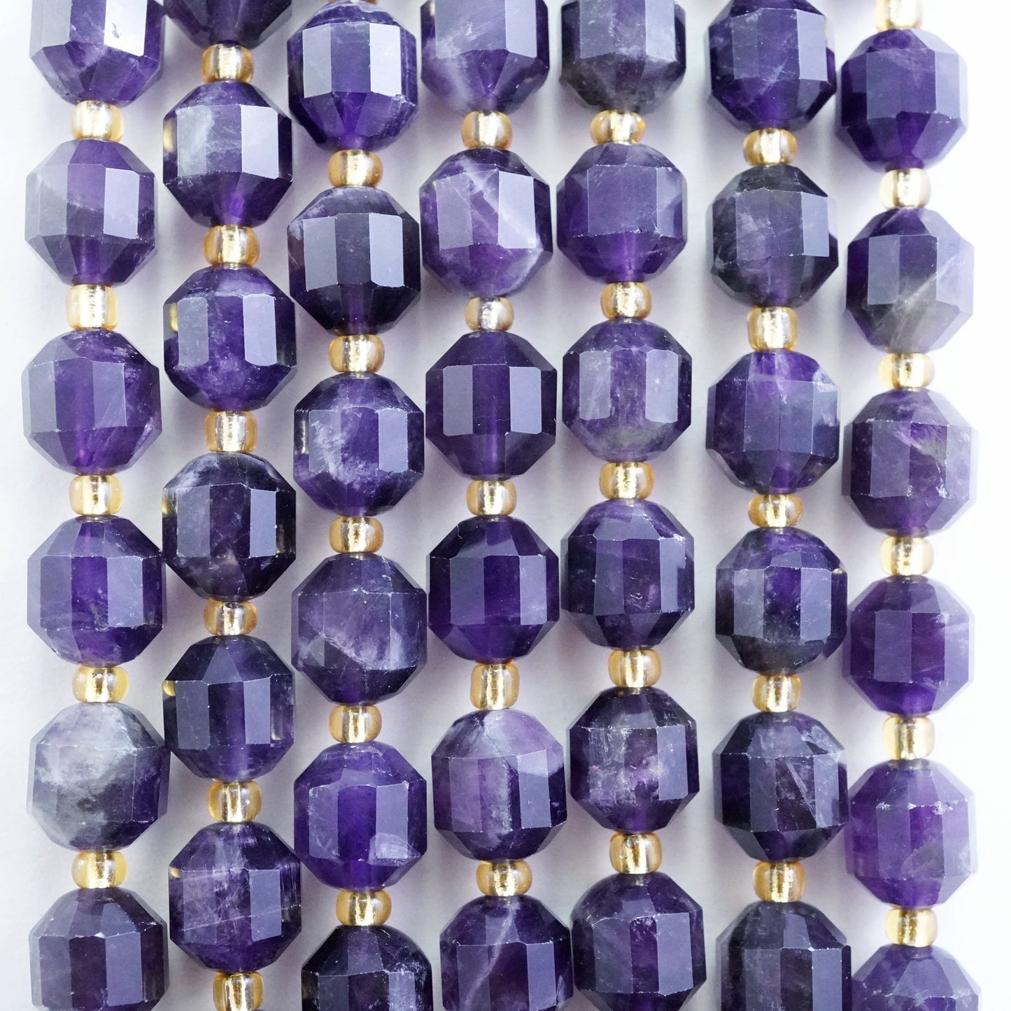 Amethyst (Barrel)(Faceted)(8x7mm)(16"Strand)