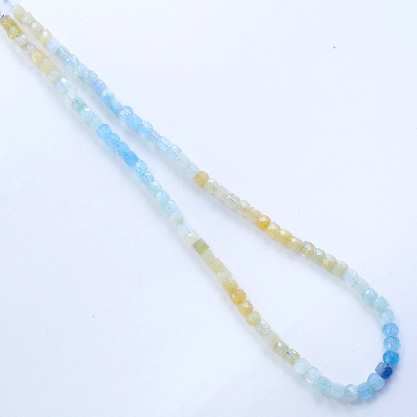Aquamarine/Heliodor Mix (Cube)(Micro)(Faceted)(4mm)(15"Strand)