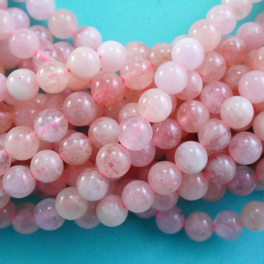 Morganite (Round)(Smooth)(6mm)(16"Strand)