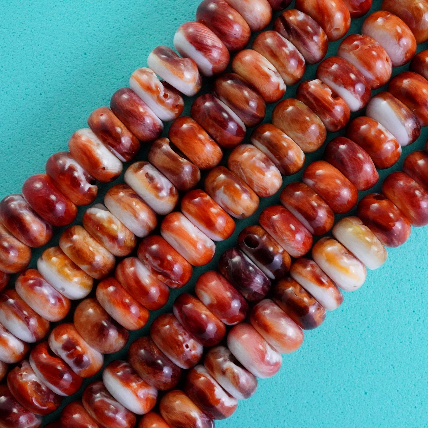 Spiny Oyster (Rondelle)(Smooth)(8x4mm)(16"Strand)
