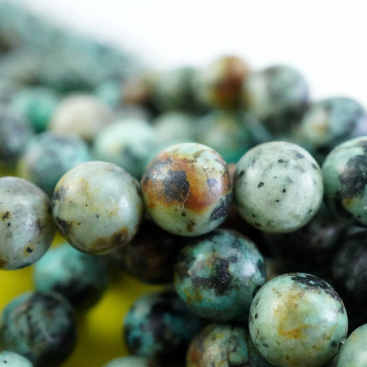 African Turquoise (Round)(Smooth)(4mm)(6mm)(8mm)(10mm)(12mm)(16"Strand)