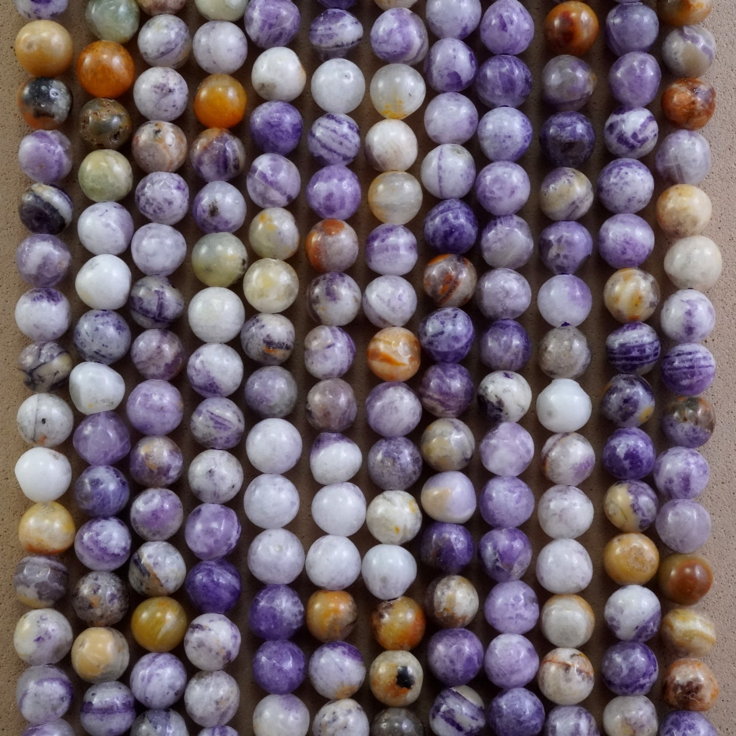 Purple Flower Jasper (Round)(Smooth)(4mm)(6mm)(16"Strand)