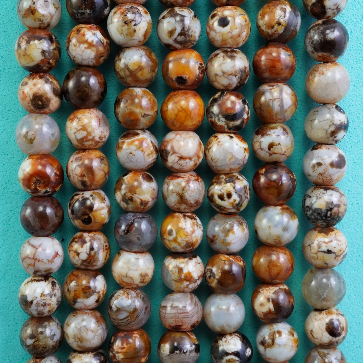 Light Brown Terra Agate (Round)(Smooth)(Dyed)(6mm(8mm)(10mm))(16"Strand)