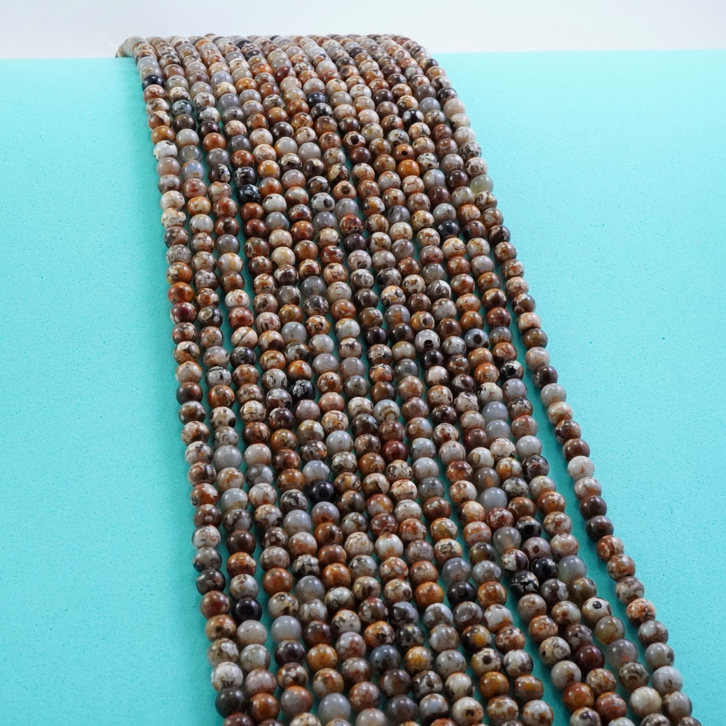 Light Brown Terra Agate (Round)(Smooth)(Dyed)(6mm(8mm)(10mm))(16"Strand)