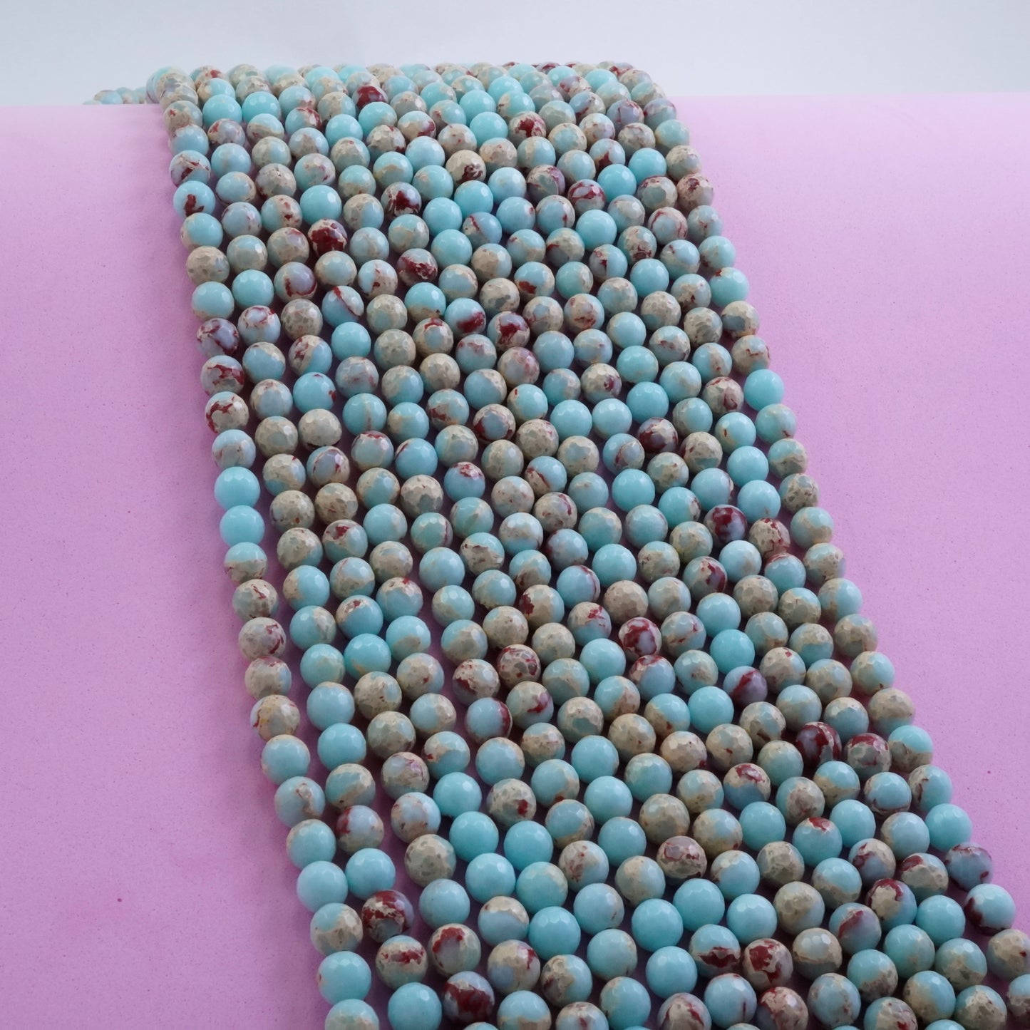 Aqua Terra Jasper (Round)(Faceted)(4mm)(6mm)(8mm)(10mm)(16"Strand)