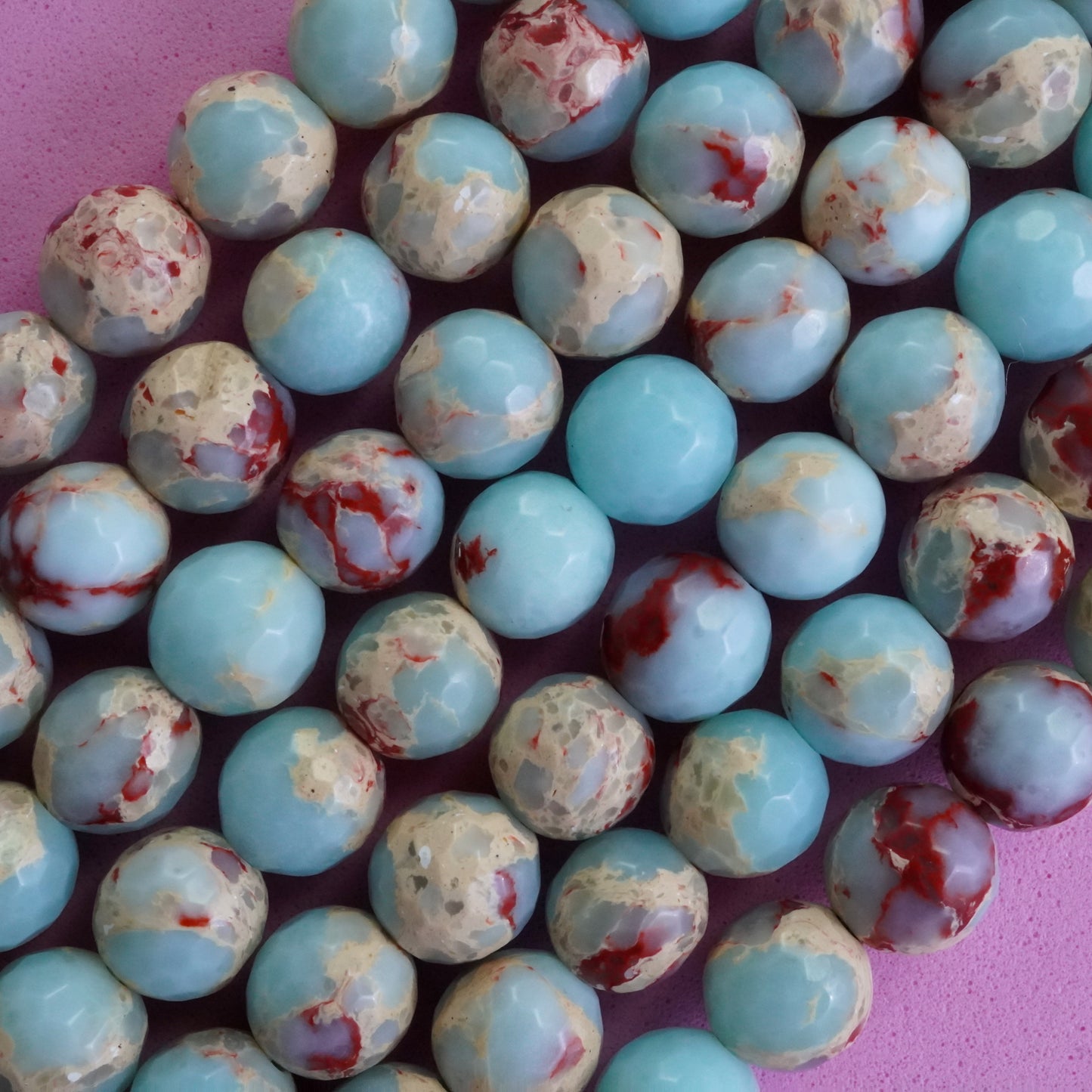 Aqua Terra Jasper (Round)(Faceted)(4mm)(6mm)(8mm)(10mm)(16"Strand)