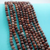 Red Lace Agate (Round)(Smooth)(6mm)(8mm)(10mm)(16"Strand)