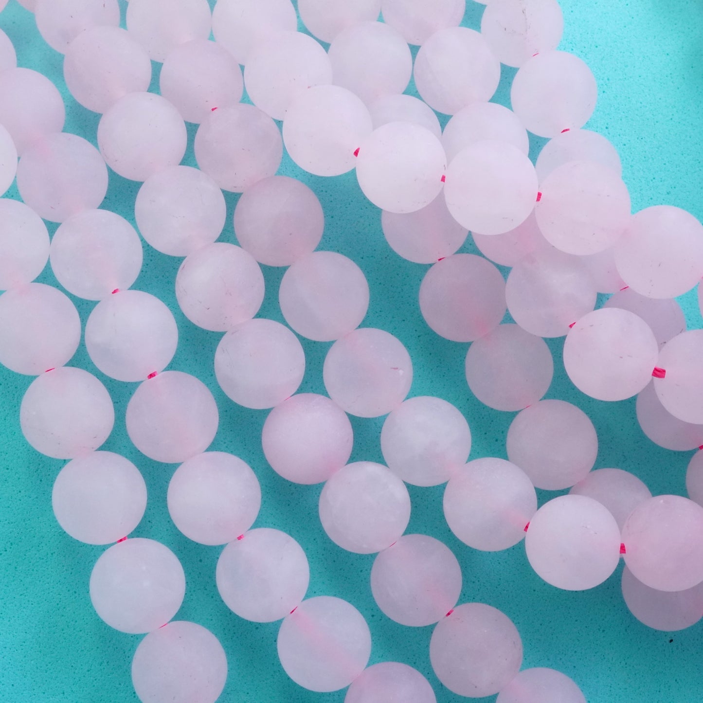 Rose Quartz (Round)(Matte)(4mm)(6mm)(8mm)(10mm)(16"Strand)