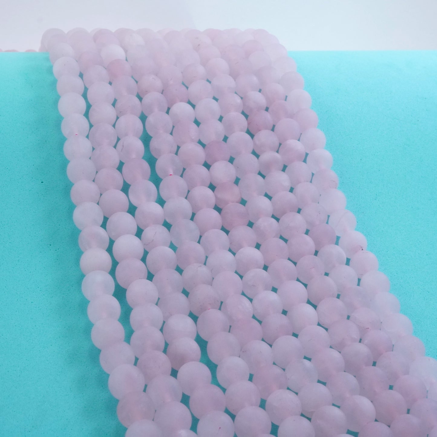 Rose Quartz (Round)(Matte)(4mm)(6mm)(8mm)(10mm)(16"Strand)