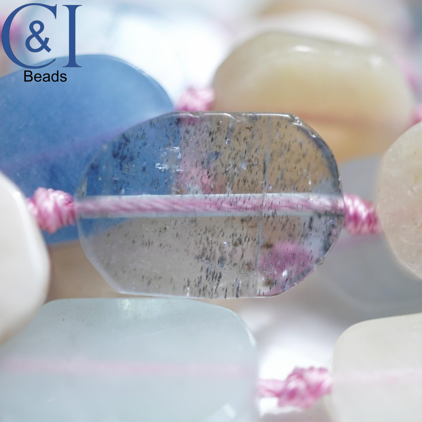 Aquamarine/Morganite Mix (Oval)(Raw)(12x17mm)(16"Strand)