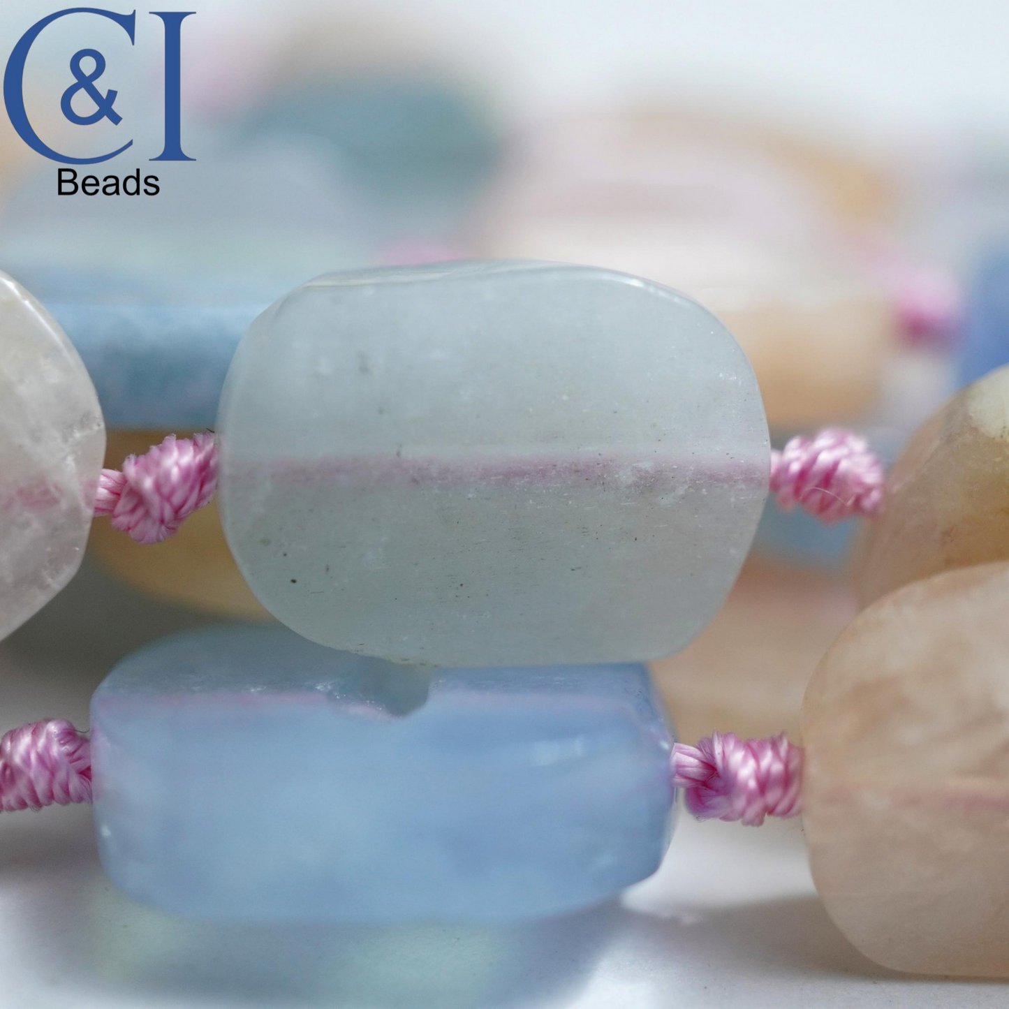 Aquamarine/Morganite Mix (Oval)(Raw)(12x17mm)(16"Strand)