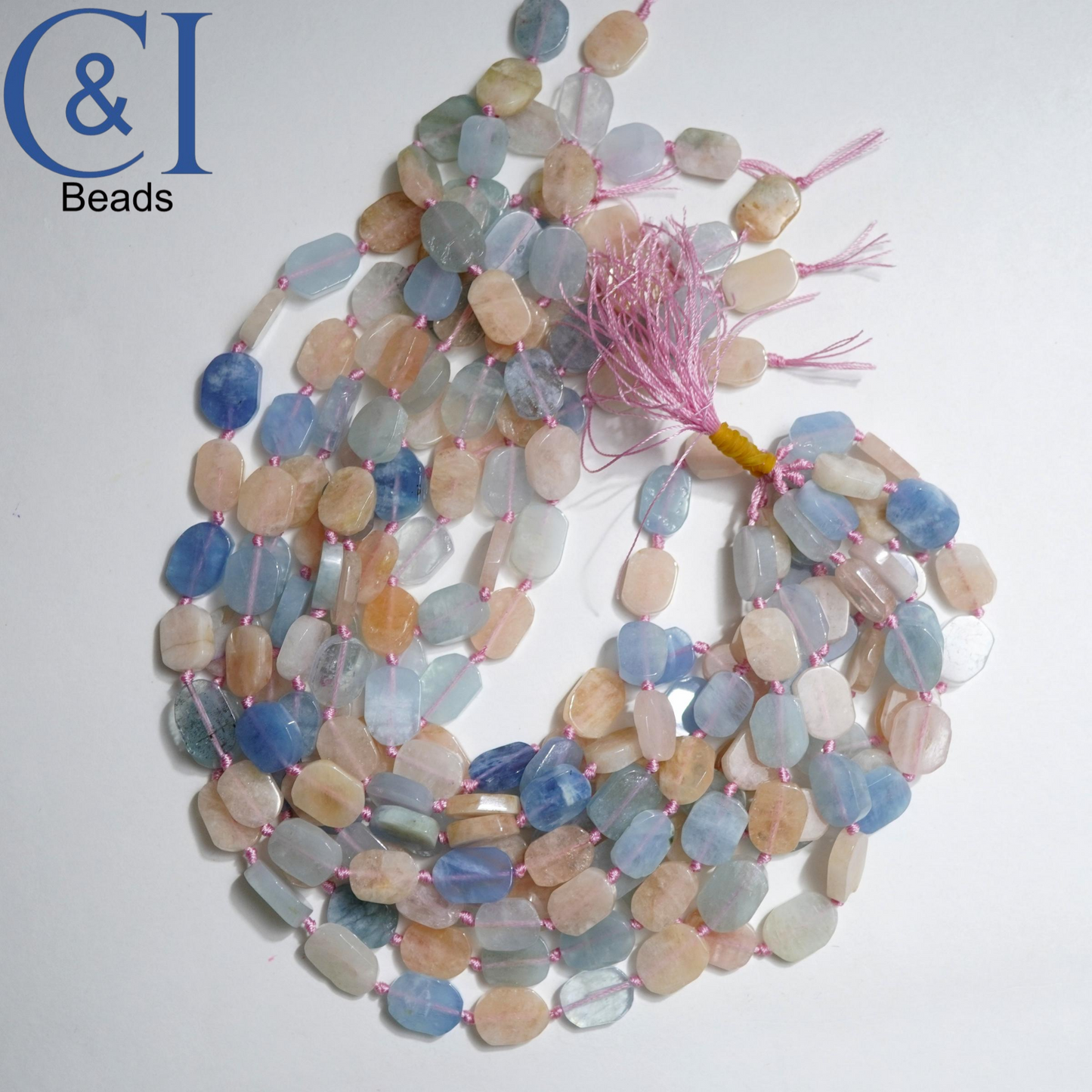 Aquamarine/Morganite Mix (Oval)(Raw)(12x17mm)(16"Strand)