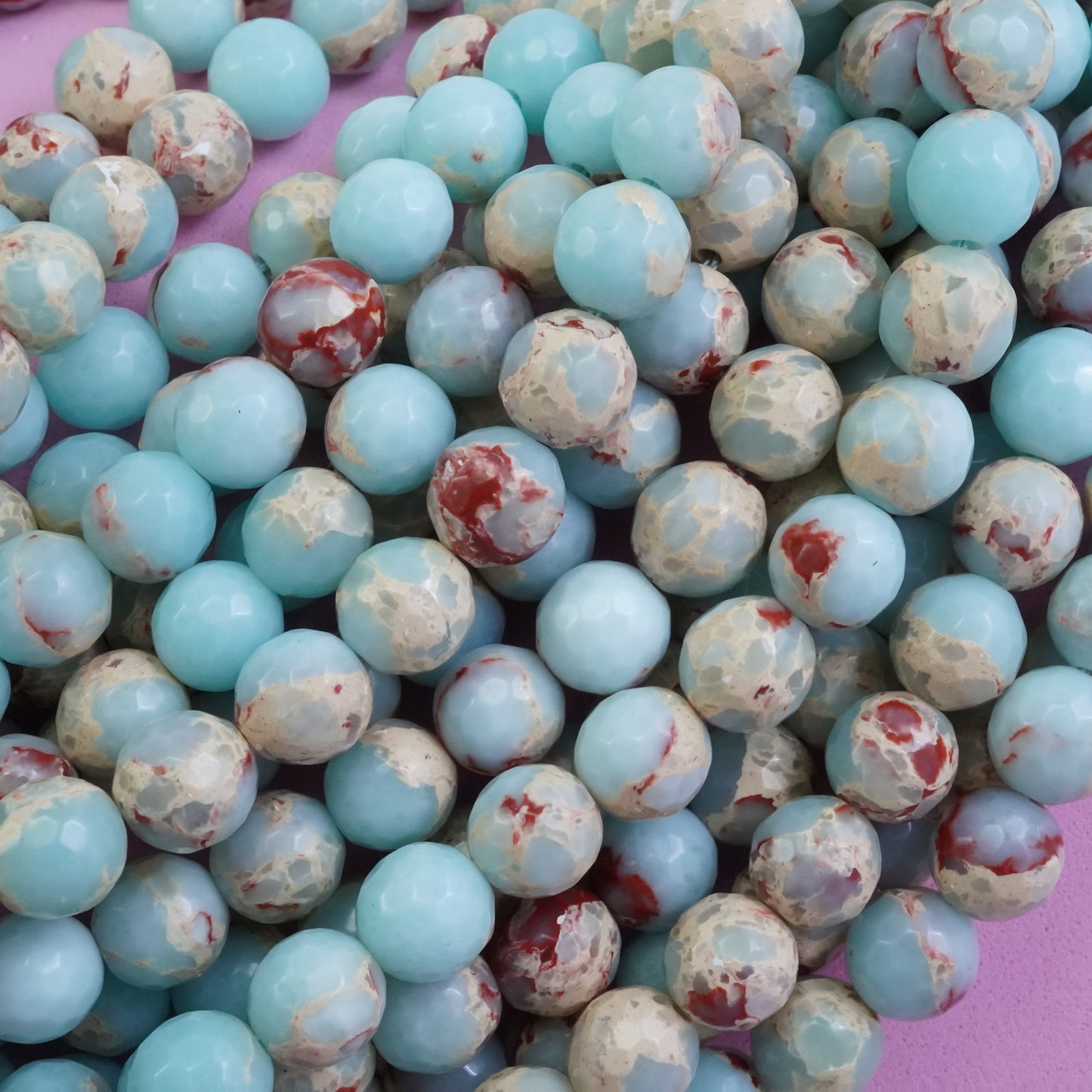 Aqua Terra Jasper (Round)(Faceted)(4mm)(6mm)(8mm)(10mm)(16"Strand)