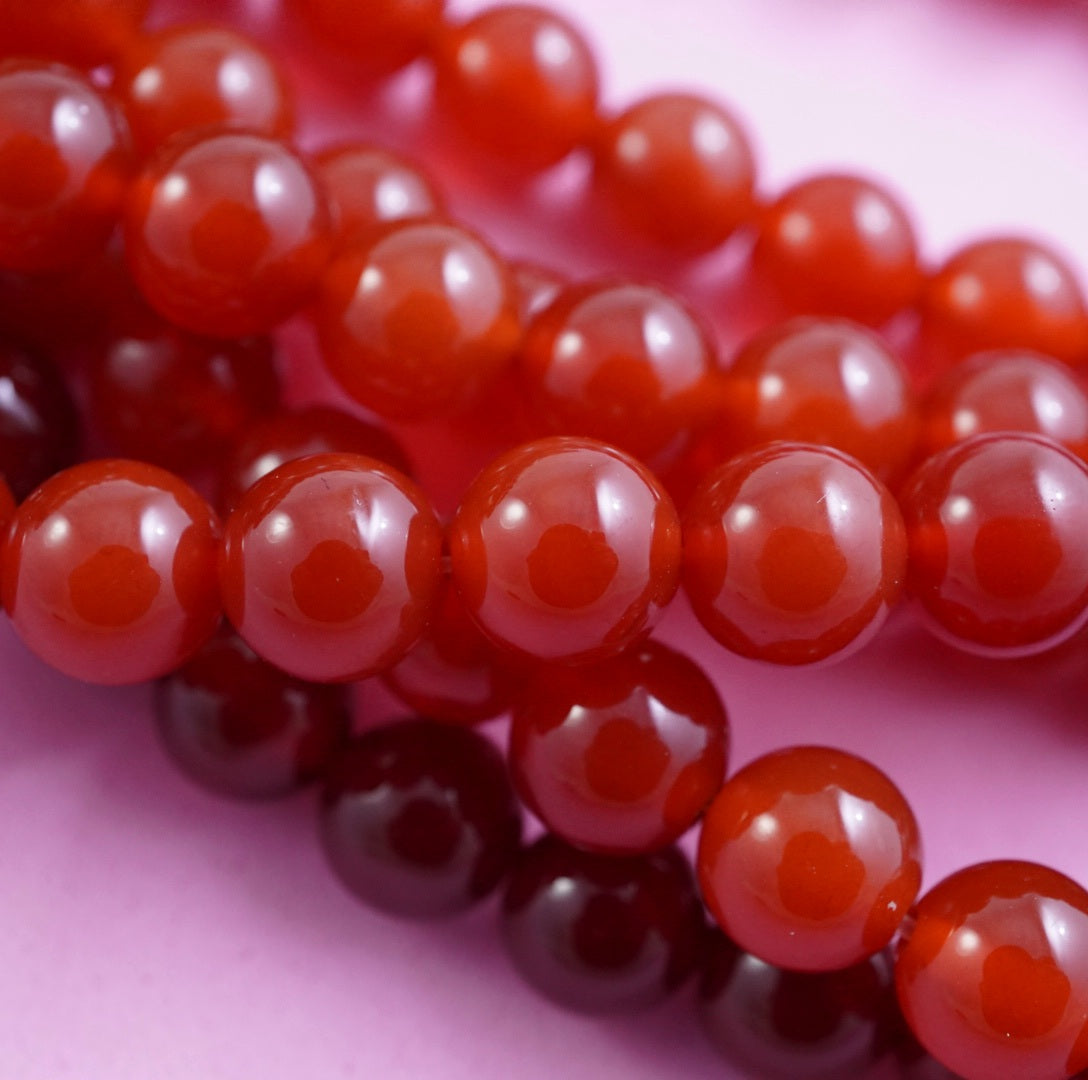 Carnelian (Round)(Smooth)(4mm)(6mm)(8mm)(10mm)(12mm)(16"Strand)