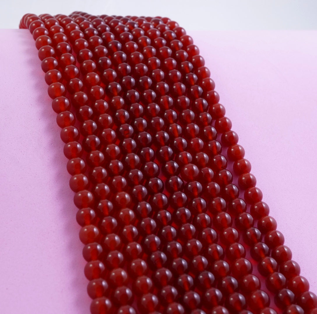 Carnelian (Round)(Smooth)(4mm)(6mm)(8mm)(10mm)(12mm)(16"Strand)