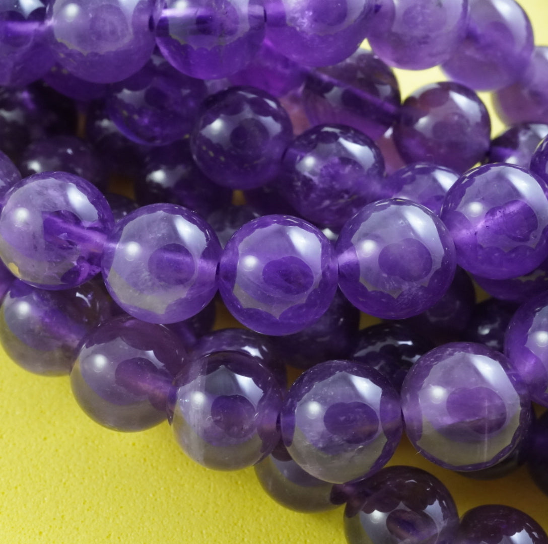Amethyst (Round)(Smooth)(4mm)(6mm)(8mm)(10mm)(12mm)(16"Strand)