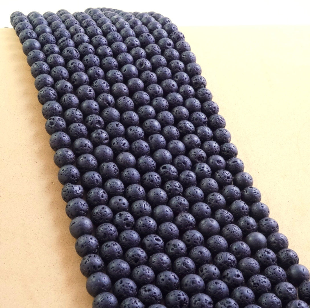 Lava Stone (Round)(Smooth)(4mm)(6mm)(8mm)(10mm)(12mm)(16"Strand)
