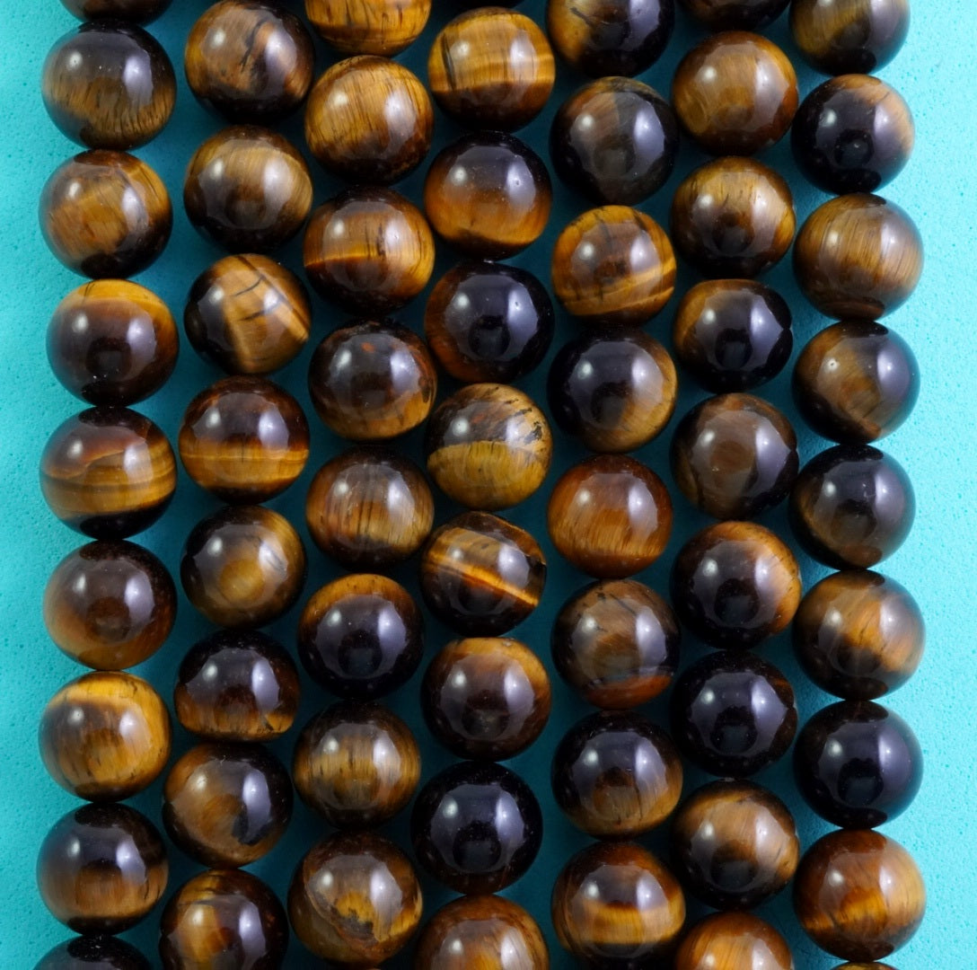 Tiger Eye (Round)(Smooth)(4mm)(6mm)(8mm)(10mm)(12mm)(16"Strand)