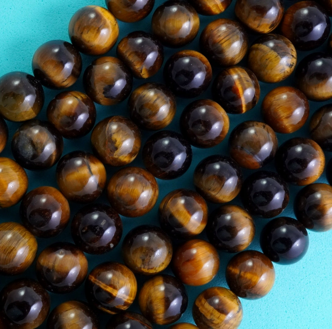 Tiger Eye (Round)(Smooth)(4mm)(6mm)(8mm)(10mm)(12mm)(16"Strand)