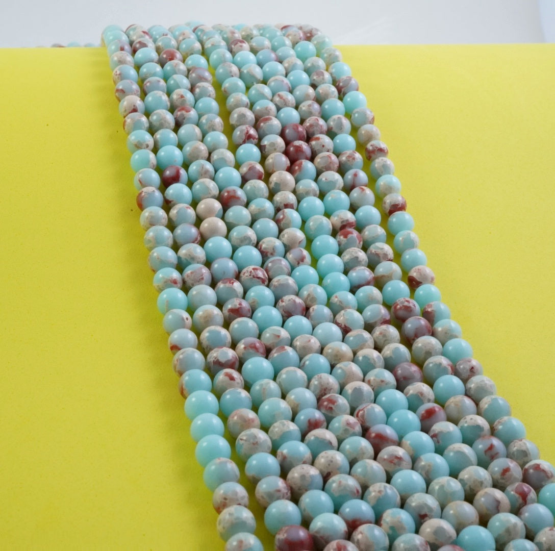 Aqua Terra Jasper (Round)(Smooth)(4mm)(6mm)(8mm)(10mm)(16"Strand)