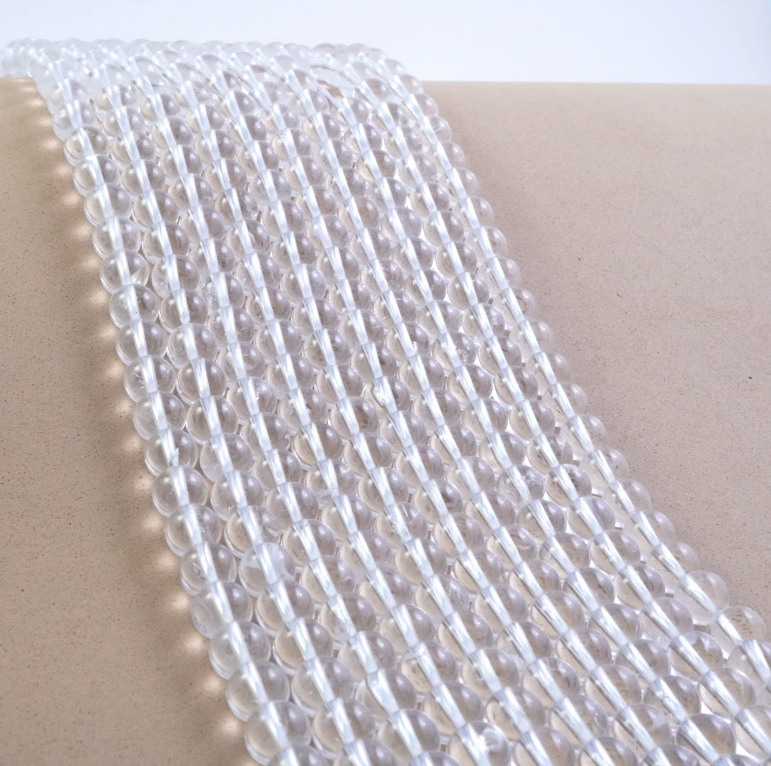 Quartz (Round)(Smooth)(4mm)(6mm)(8mm)(10mm)(12mm)(14mm)(16"Strand)
