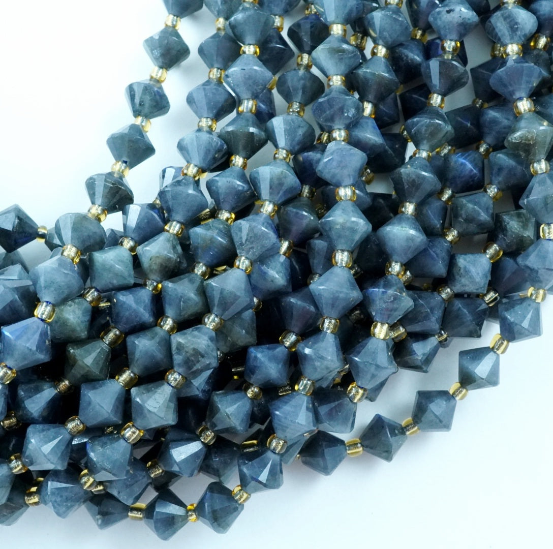 Labradorite (Bicone)(Faceted)(8mm)(16"Strand)