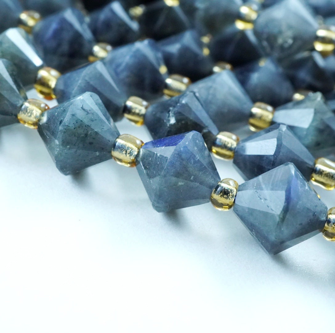 Labradorite (Bicone)(Faceted)(8mm)(16"Strand)