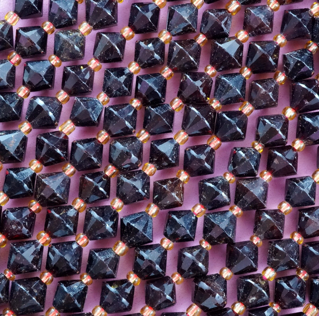 Red Garnet (Bicone)(Faceted)(8mm)(16"Strand)