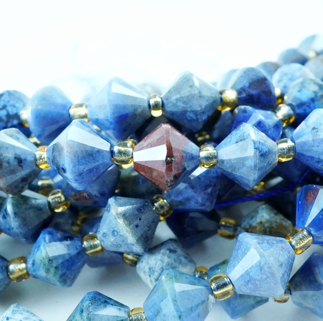 Sunset Dumortierite (Bicone)(Faceted)(8mm)(16"Strand)