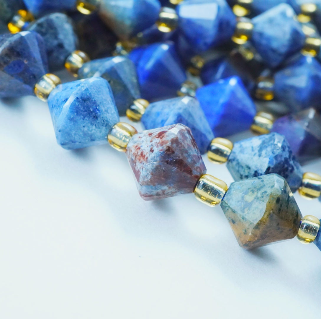 Sunset Dumortierite (Bicone)(Faceted)(8mm)(16"Strand)