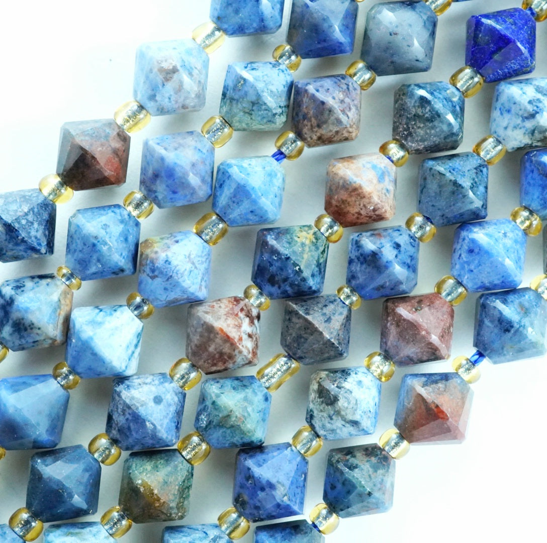 Sunset Dumortierite (Bicone)(Faceted)(8mm)(16"Strand)