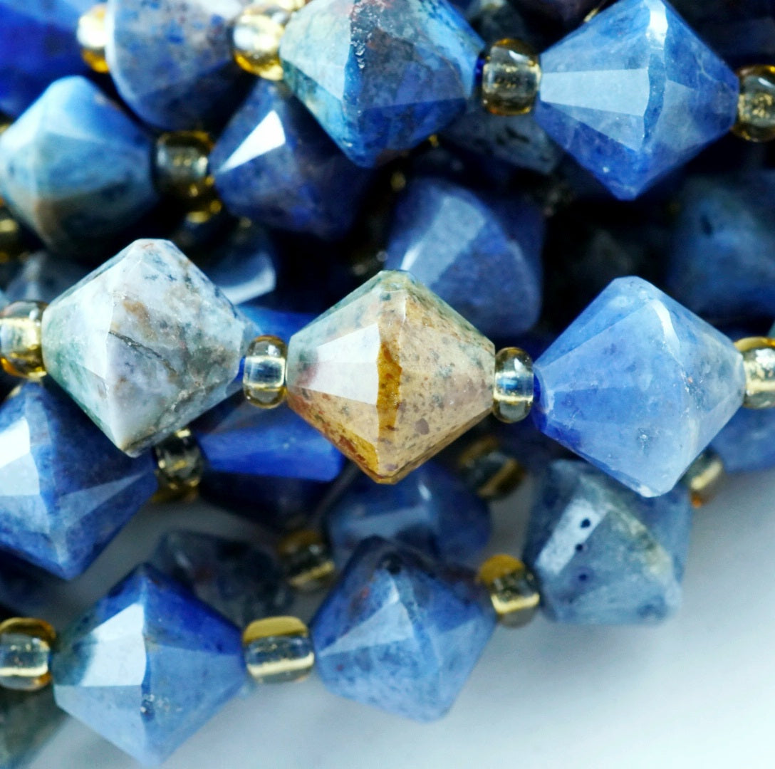 Sunset Dumortierite (Bicone)(Faceted)(8mm)(16"Strand)