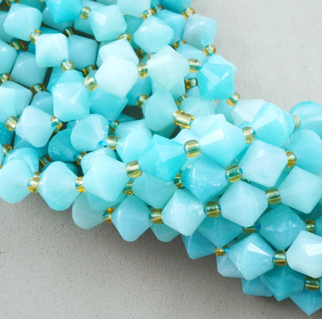 Amazonite (Bicone)(Faceted)(8mm)(16"Strand)