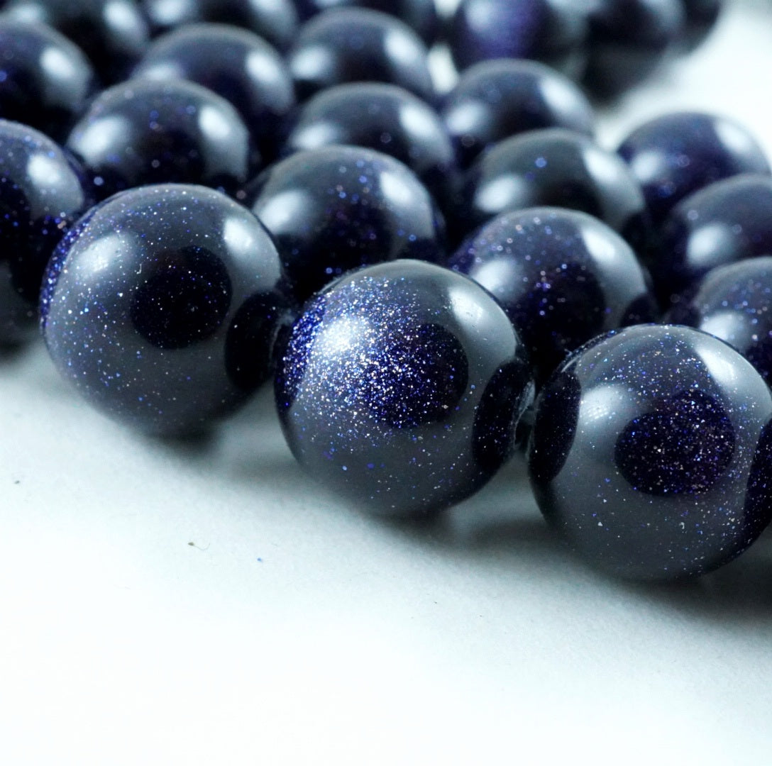 Blue Goldstone (Round)(Smooth)(4mm)(6mm)(8mm)(10mm)(12mm)(16"Strand)