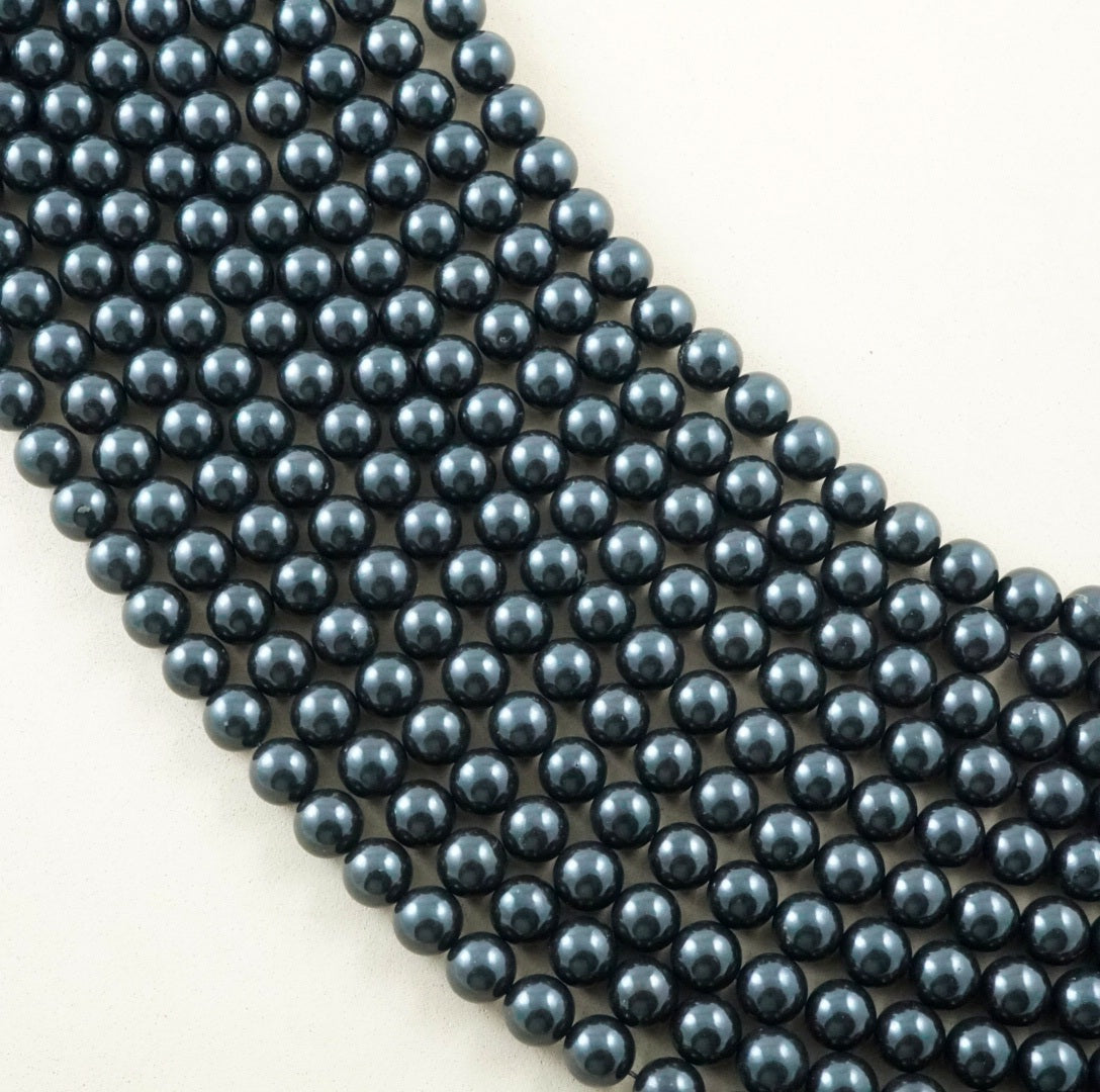 Shungite (Round)(Smooth)(6mm)(8mm)(10mm)(12mm)(16"Strand)