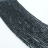 Black Spinel (Bicone)(Micro)(Faceted)(4mm)(15.5"Strand)