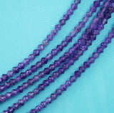 Amethyst (Bicone)(Micro)(Faceted)(4mm)(15.5"Strand)