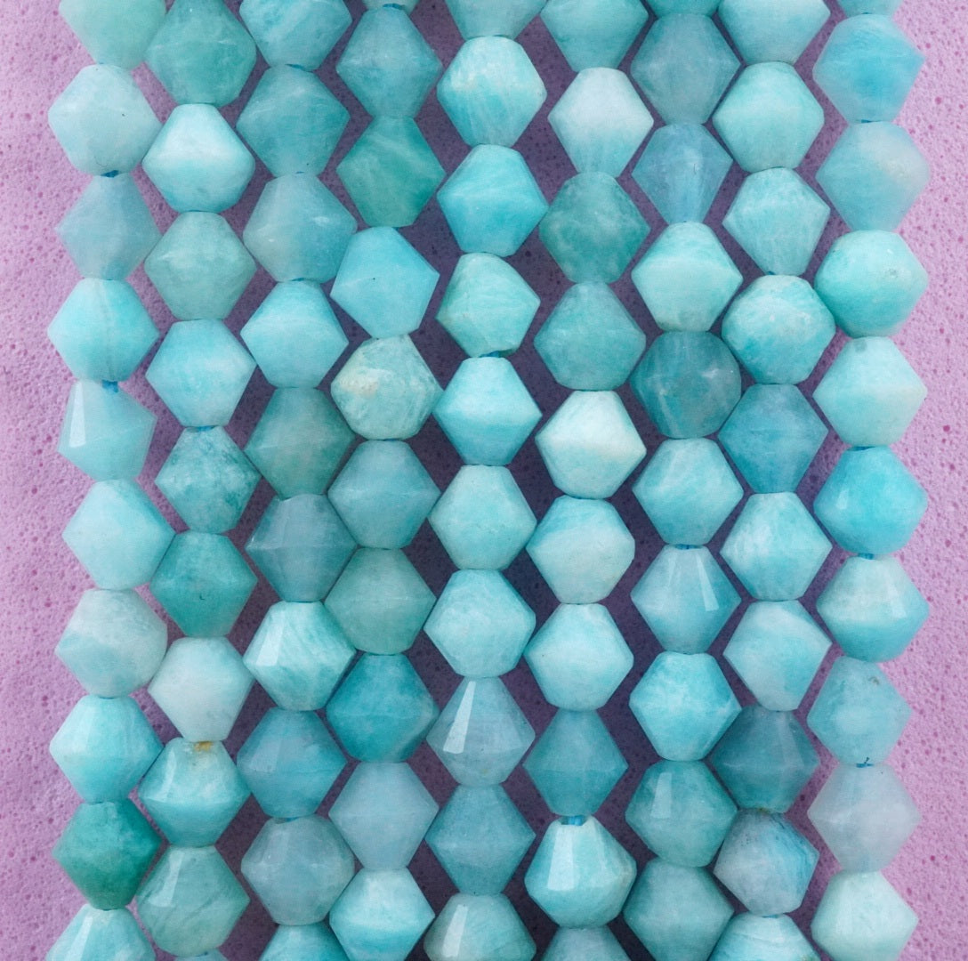 Amazonite (Bicone)(Micro)(Faceted)(4mm)(15.5"Strand)