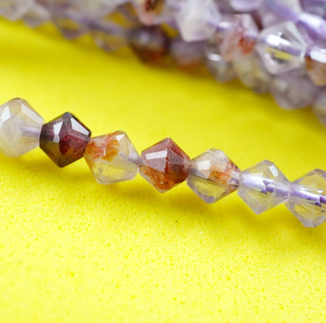 Super 7 (Bicone)(Micro)(Faceted)(4mm)(15.5"Strand)