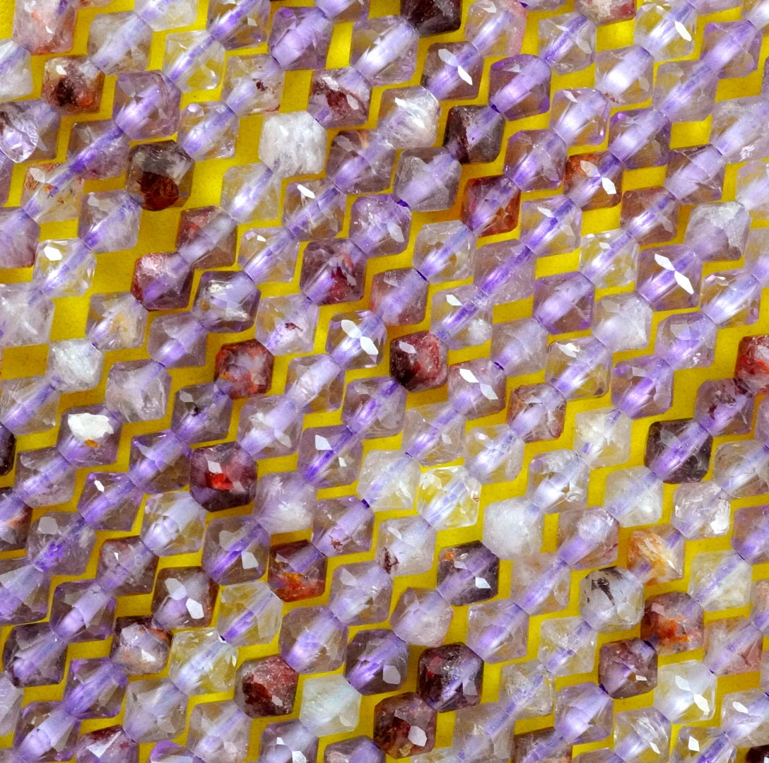 Super 7 (Bicone)(Micro)(Faceted)(4mm)(15.5"Strand)