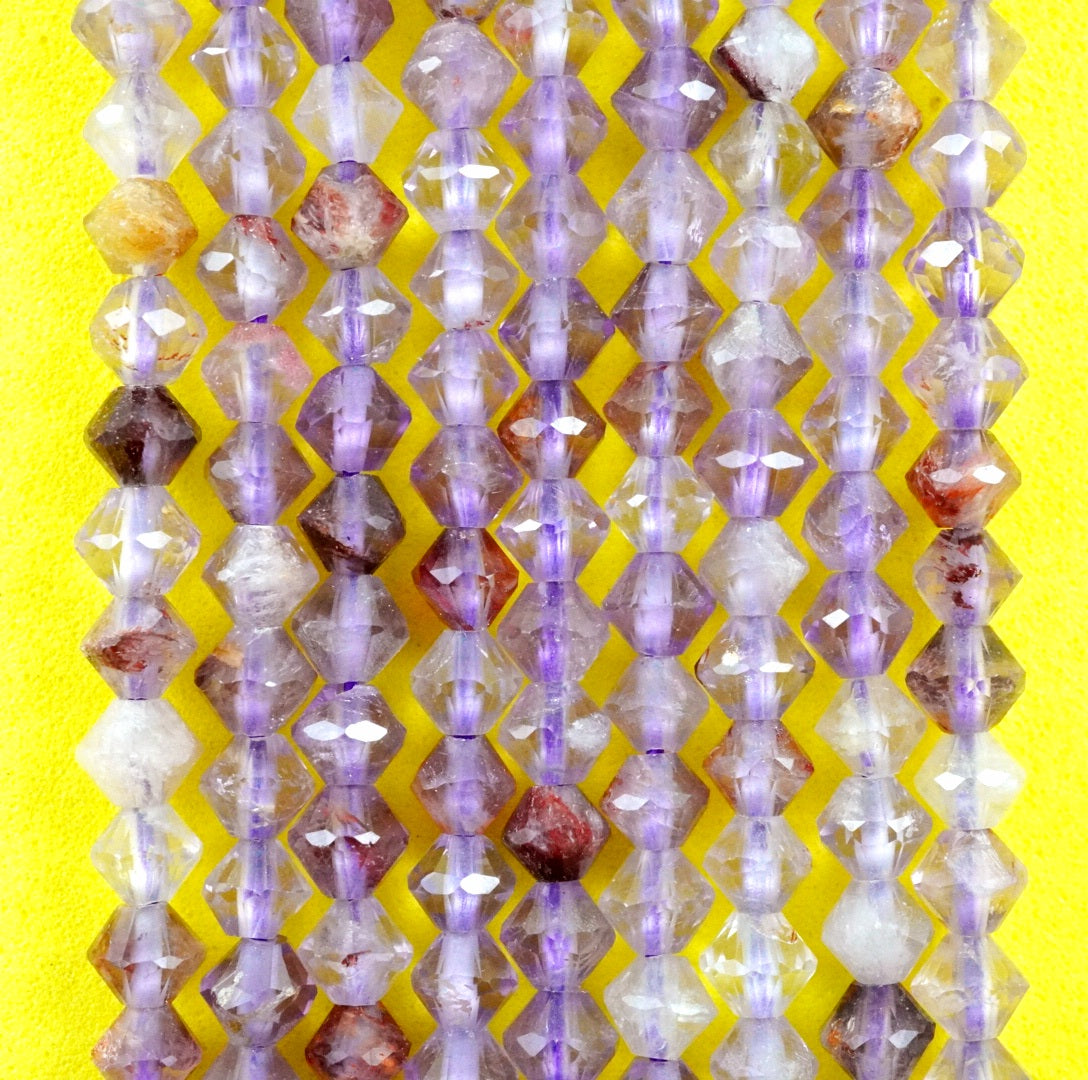 Super 7 (Bicone)(Micro)(Faceted)(4mm)(15.5"Strand)