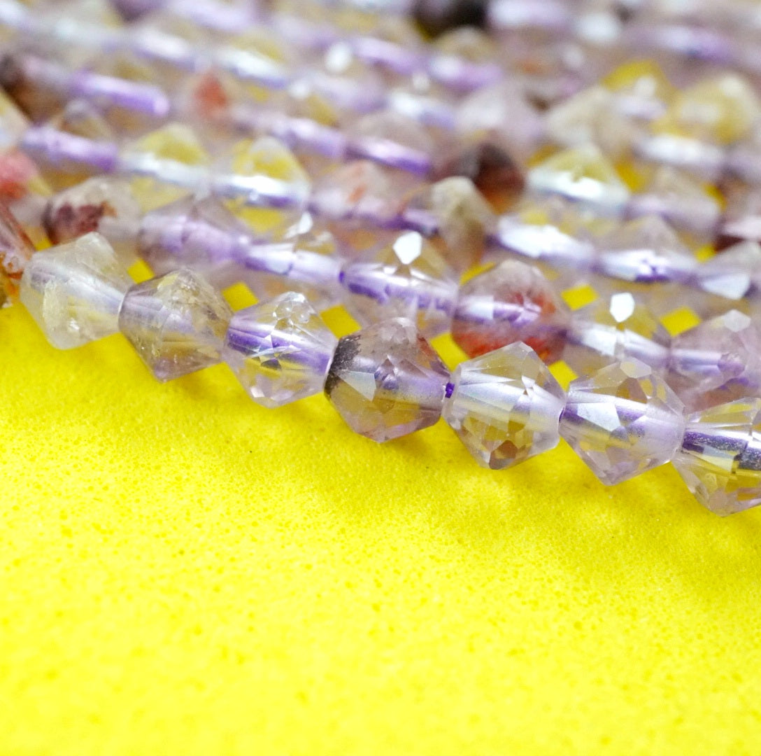 Super 7 (Bicone)(Micro)(Faceted)(4mm)(15.5"Strand)
