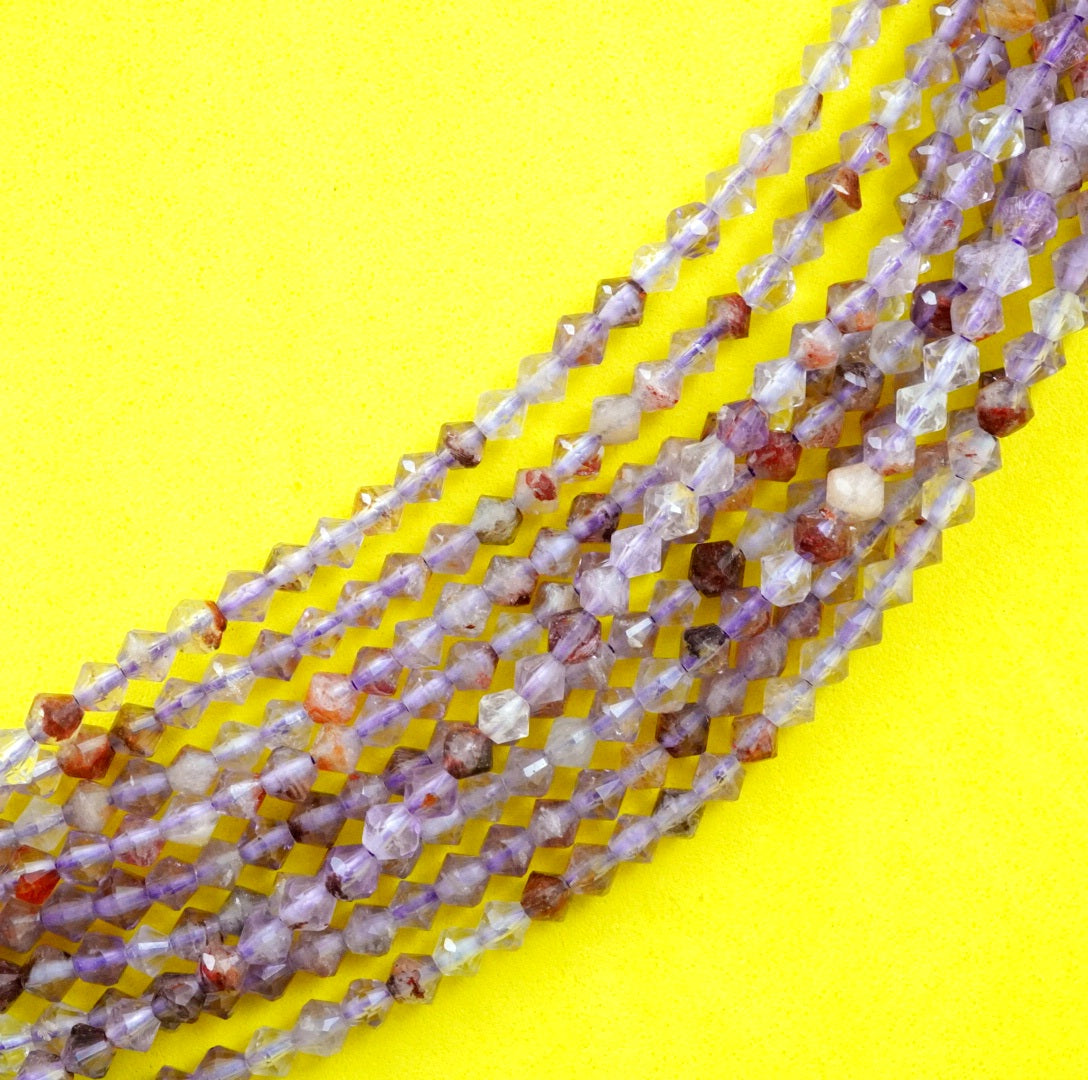 Super 7 (Bicone)(Micro)(Faceted)(4mm)(15.5"Strand)