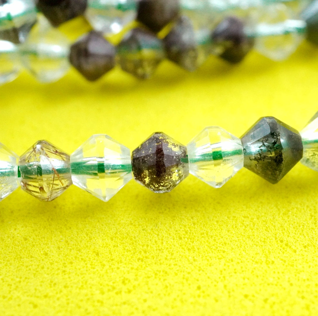 Lodolite (Bicone)(Micro)(Faceted)(4mm)(15.5"Strand)
