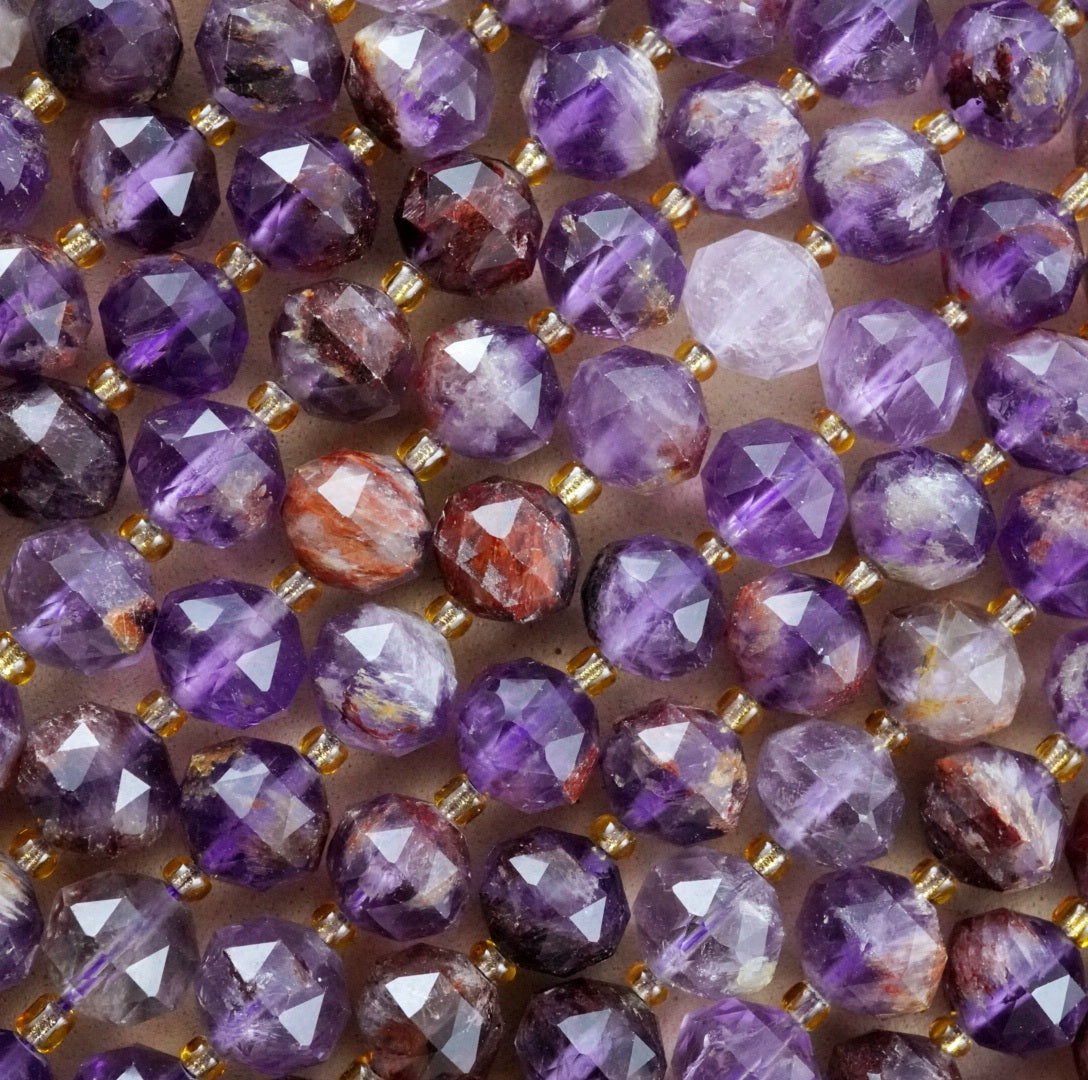 Super 7 (Rondelle)(Triangle-Faceted)(10x8mm)(15.5"Strand)