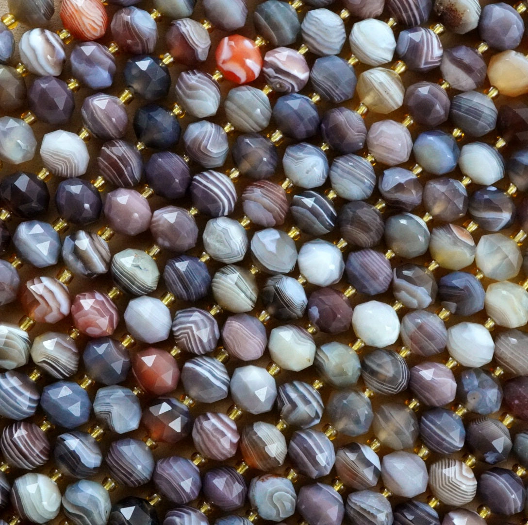 Botswana Agate (Rondelle)(Triangle-Faceted)(10x8mm)(15.5"Strand)