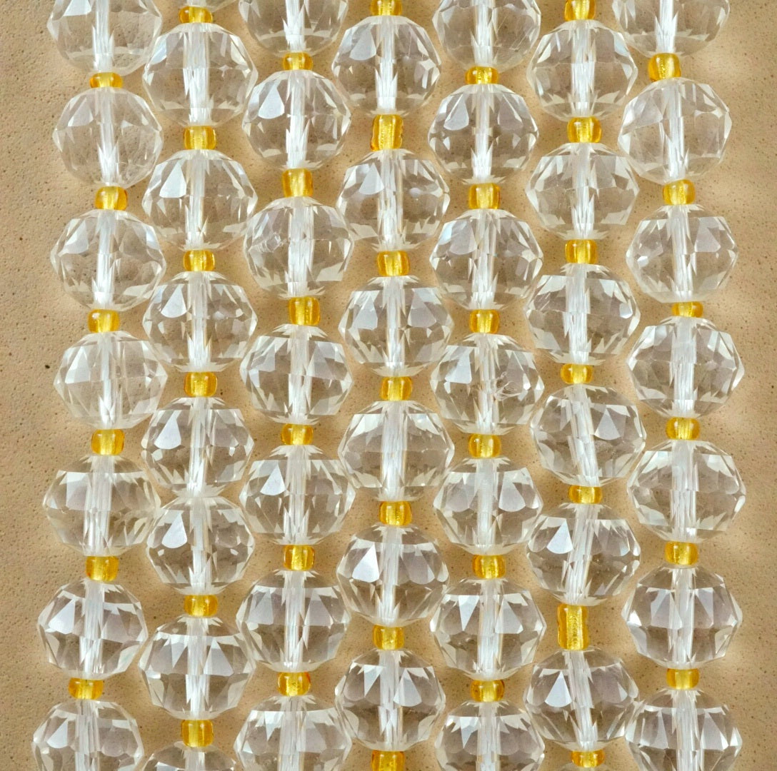 Quartz (Rondelle)(Triangle-Faceted)(10x8mm)(15.5"Strand)