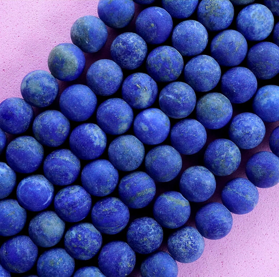 Lapis Lazuli (Round)(Matte)(4mm)(6mm)(8mm)(10mm)(12mm)(16"Strand)