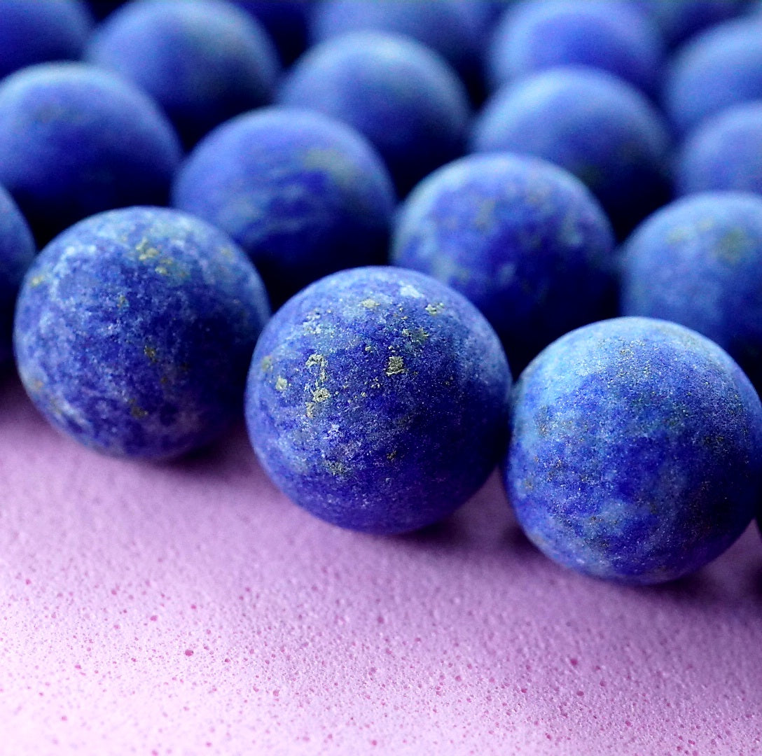 Lapis Lazuli (Round)(Matte)(4mm)(6mm)(8mm)(10mm)(12mm)(16"Strand)