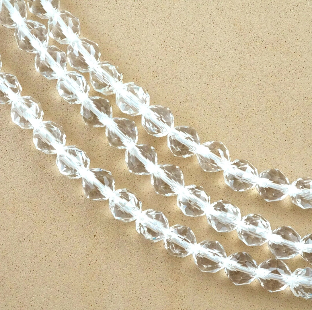Quartz (Round)(Premium)(Faceted)(6mm)(8mm)(16"Strand)